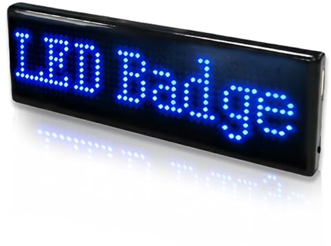 Bluetooth-LED-Namensschilder, Kabellose Bluetooth-LED-Namensschild, Wiederaufladbare Namensschild Karte Mit Magnet/Pin Für Die Party Bar-Ausstellung Im Hotel Restaurant Shop (Blue)