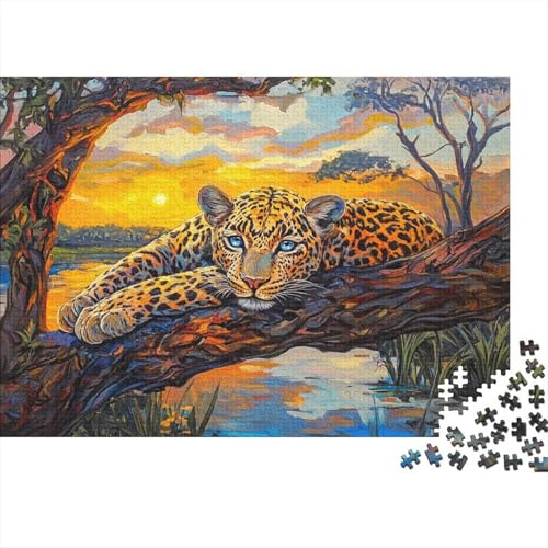 Leopard Puzzles 1000 Stück Für Erwachsene Sonnenuntergang Oasis Puzzle Für Erwachsene 1000 Stück Puzzle Bildungsspiele Dekoration Puzzle 52x38cm/1000pcs