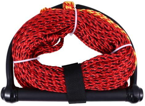 DOITOOL Schwarzes Schleppseil aus Nylon mit Griff für Wakeboarding und Kneeboarding UV und Feuchtigkeitsbeständig 1 Section Wasserskiseil für Boot Zufällige Farbe