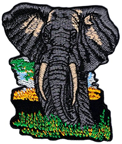 Aufnäher Bügelbild Aufbügler Iron on Patches Applikation Tribal Patch Elefant 7,5 x 8,5cm AA600-21