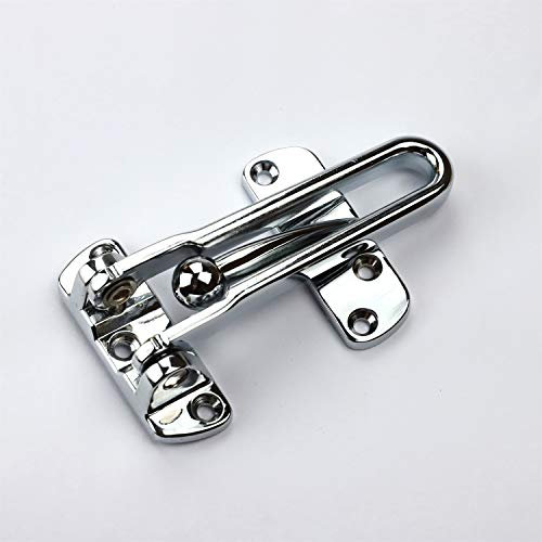 TOGU 2 Pack Solid Thicken Security Door Guard,Gate Latches Swing Bar Door Guard,Burglar-Proof Padlock Door Clasp for Home,Apartment,Hotel,Motel,Dormitory,Polished Chrome