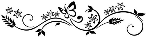 Bilderwelten Wandtattoo Ranke Schmetterling, Farbe: Braun, Größe: 15cm x 60cm