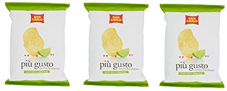 3X San Carlo Più Gusto Chips di Patate al Lime e Pepe Rosa Salate 50g