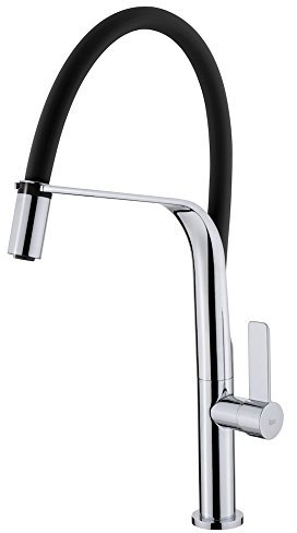 Teka 62997020FN Einhebel-Mischbatterie aus Messing FO 997 Black verchromt/schwarz