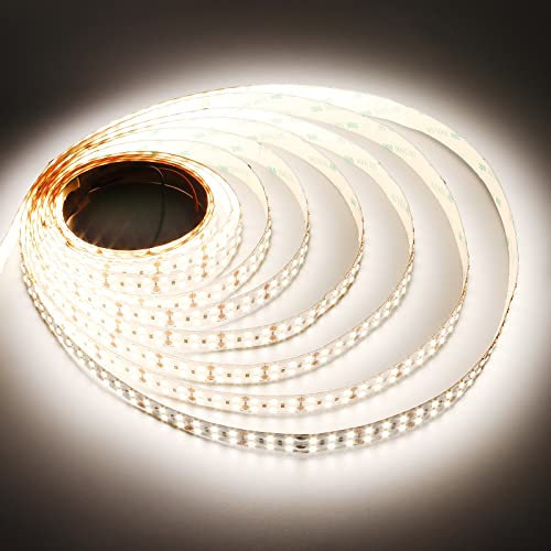 JOYLIT 24V LED Strip 5M Natürliches Weiß 4000K 2240LM/M Superhell Doppelreihe 15mm, UL CE Profi Hoher CRI 90+ LED Streifen 240LEDs/M SMD2835 120W Dimmbar IP20 Licht Band für Werkbank, Garage