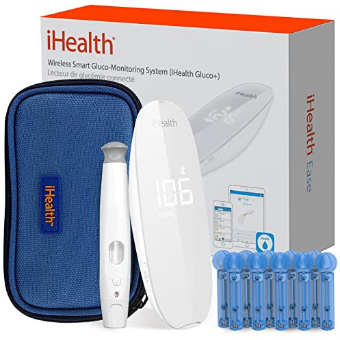 iHealth Vernetztes Blutzuckermessgerät mit 10 Teststreifen, 10 Lanzetten und Kontrolllösung