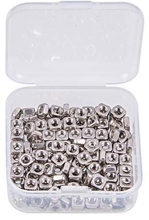 INCREWAY 200 dadi quadrati M3 da 3 mm in acciaio inox, dadi filettati per macchine e strumenti di fissaggio