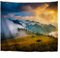 A.Monamour Wandteppiche Nebligen Wald Berg Bewölkten Himmel Natur Landschaft Fotografie Bild Gedruckt Stoff Wandbehang Tapisserie Wandbild Vorhang Wandkunst Wanddekor Für Schlafzimmer 180x200cm