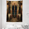 ABAKUHAUS gotisch Wandteppich, Alte Hall Pillars, Wohnzimmer Schlafzimmer Heim Seidiges Satin Wandteppich, 150 x 200 cm, Schwarz Braun Elfenbein