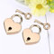 2 Sets Petit cadenas en forme de coeur Mini serrure Rose Heart Love Key Serrure en métal avec clé pour boîte à bijoux Boîte de rangement Agenda Livre de Saint-Valentin