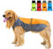 Zunea Wasserdichter Regenmantel für Mittelgroße und Große Hunde Reflektierend Regenjacke Leicht Winddicht Netzfutter Regenschutz Kleidung für Outdoor Wandern, Bekleidung für nasse Tage Orange 3XL