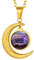 Suplight Personalized Zodiac Charm Necklaces Stainless Steel Star Sign Constellation Jewelry Gold Plated Cancer Zodiac Sign Crescent Moon Pendant Necklace for Women Girls