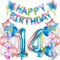 Luftballon 14. Geburtstag Dekoration Set rosa,14 Geburtstag Deko für mädchen Regenbogen,balloon 14.Geburtstagsdeko Folienballon 14 Jahre geburtstag frau Deko Happy Birthday 14th für mädchen（14）