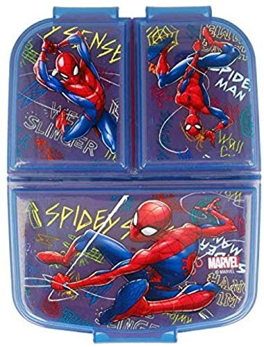 Spiderman Design Kids Character 3 Compartment Sandwich Lunch Box School