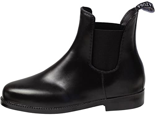Lazura - Jodhpur Reitstiefelette Basic | Kinder, Herren & Damen Stiefeletten | mit Elastikeinsatz & Pull-On | schwarze Chelsea Boots aus Kunstleder | Reitschuhe in Größe 39