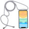 PuYu Zhe Crossbody Case Compatible for iPhone 7/8/SE 2020/SE2,Necklace Phone Cover,Clear Transparent TPU Silicone Shell with Adjustable Neck Cord Lanyard Strap-Gray