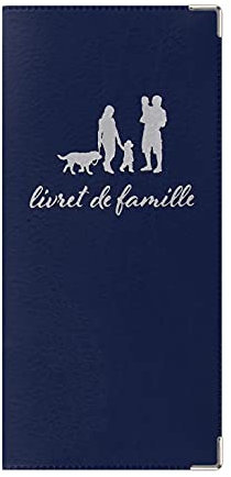 DCT Etui livret de Famille Bleu marine - Classique - 21,80 cm x 10,50 cm - 21,2 cm x 22 cm - PVC transparent - Fabrication Française