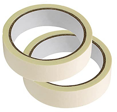 2 Rollen Abdeckband, 20 m Länge, strukturiertes Papierband, beschreibbares Malerband, Klebeband zum Malen, Basteln, Dekoration (20 mm, weiß)