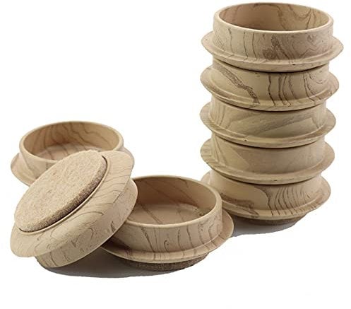 Felt Floor Cups, 8Pcs 4.5cm Round Furniture Felt Castors Non Slip Floor Protector, Chair Foot Cups for Chair Legs (Beige)