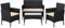 SONGMICS Balkonmöbel, Gartenmöbel-Set, aus PE-Polyrattan, Lounge-Set, Terrassenmöbel, Outdoor, für Terrasse, Balkon, Garten, schwarz-Taupe GGF004B05