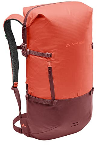 VAUDE Cityrucksack CityGo rot 23 L, wasserdichter Rucksack Damen & Herren, leichter Daypack für Städtetrips mit Laptop-Fach, Rolltop Rucksack ideal für den urbanen Alltag