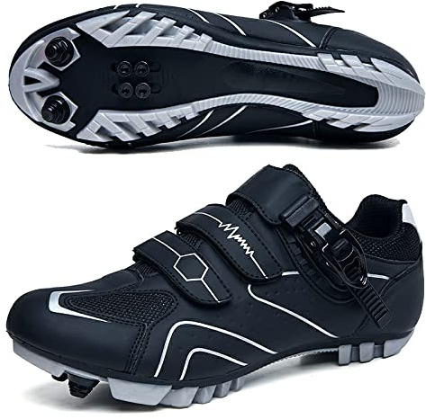 GZQIAWY Radfahren MTB Schuhe Herren Sport Route Cleat Road Dirt Bike Speed ​​Flat Sneaker Racing Damen Fahrrad Mountain SPD Biking Schwarzer Berg 41