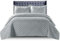 Quilted Bedspread Bed Throws for Room Decor - Quilted Fabric Embossed Striped Pattern Ruffle Design Reversible Quilt Bedspreads Coverlets with Hypoallergenic Pillow Cover (King, Ruffle Silver)
