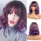 Esmee Kurze Gewellt Ombre Violett Perücke für Frauen Natürliche Synthetische Haare Hitzebeständig Perücken für Tägliche Party Cosplay-14 Zoll
