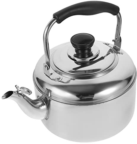 TOPBATHY Wasserkocher Aus Edelstahl Tee Auf Dem Herd Solider Wasserkocher Camping Gasherd Teekessel Elektrisch Teekessel Für Den Herd Spiegel Induktion Heizung Tee Kochen Rostfreier Stahl