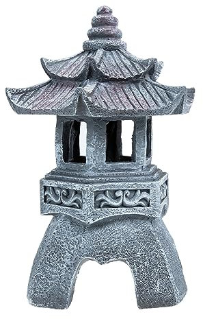 YARNOW Pavillons Statue Zen Pagode Statue Statue Garten Solar Solarfelsenlicht Asiatische Laterne Pagodenlicht Lichter Harzfelsen Japanische Gartenstatue Steinpagode Laterne