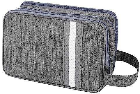 AiQInu Trousse de Toilette pour Hommes et Femmes, Grand Multifonction Imperméable Sac Cosmétique, Trousse de Toilette de Voyage/Sac Organisateur(Gris)