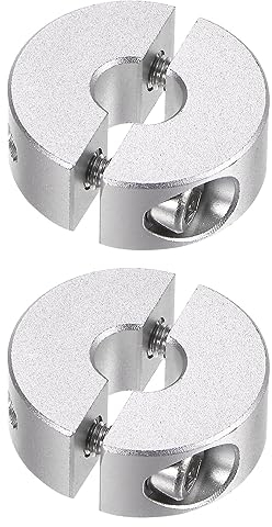 QUARKZMAN 2Stk Geteilte Stellringe 6mm 20mm AD 8mm Breite Aluminiumlegierung Tiefenanschlagringe Klemm für Stopfen Positionshalter Zahnräder Maschine Hilfsmittel Industrie Eloxierung