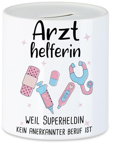 Hey!Print Arzthelferin Weil Superheldin Kein Anerkannter Beruf Ist Spardose Geschenk Danke Sagen