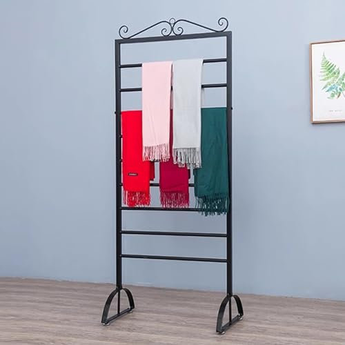 Schalständer Doppelseitiger Schal-Ausstellungsstand-Bandhalter, 67 Hoher Freistehender Schalhalter/Bandständer/Krawattenständer/Hijab-Organizer, Kommerzieller Kleiderständer ( Color : Black , Size :