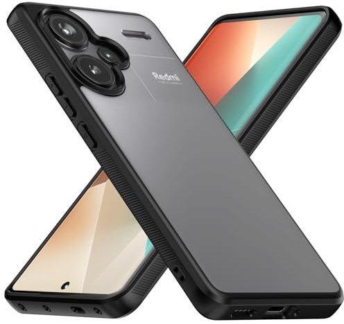 Eastcoo Slim Fit Hülle für Xiaomi Redmi Note 13 Pro Plus 5G, [Hard Frosted PC Back+Soft Black TPU Bumper] Leichte stoßfeste Schutzhülle für Xiaomi Redmi Note 13 Pro Plus 5G, Schwarz