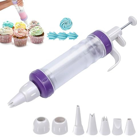 Lotvic 7 Pcs Piping Nozzle Set with Cake Decorating Pen, Icing Piping Kit, DIY Cake Accessories Decorating Tools, Cookie Decorating Kit, Piping Nozzle Set for Decorating Cakes Dessert Pastry Cookie