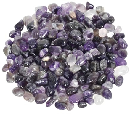 Colexy 100 Gramos Piedras de Cristal Natural, Cristales Curativos Piedras Pulido Piedras Chakras Piedras Naturales para decoración del hogar, jarrones, Plantas, Pecera, Cactus (Amethyst)