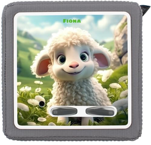 yabaduu Schutzfolie Süße Tiere kompatibel mit Toniebox Lauscher Station Aufkleber personalisierbar Zubehör für Kinder Spielzeug passgenau selbstklebend Y031 (Nr. 50 Schaf, Mit Wunschname)