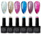 Vernis Semi Permanent Rose Dorées Set, 6 Couleurs Vernis à Ongles Automne Hiver Pailleté UV Gel Soak Off Set, 7.5ml Cadeau Pour French Saint Valentin Meeting Mariage Fête Noël