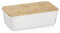 kela Brotkasten weiß mit Lüftungslöcher 38x21x12,5cm, FSC Bambusdeckel als Schneidebrett, Brotbox Kunststoff, APART, Brotaufbewahrungsbox