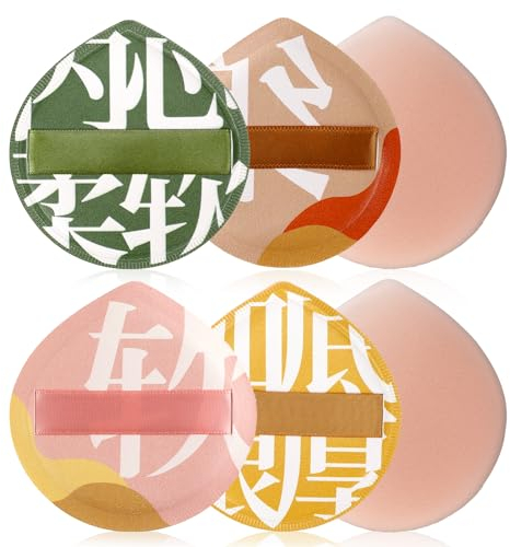 4 Stück Foundation-Schwamm koreanischer Make-up Schwämmchen Tropfenform Puderquaste Gesichts-Make-up Kissenquaste weicher Beauty Blender für Concealer, flüssige Creme und Puder