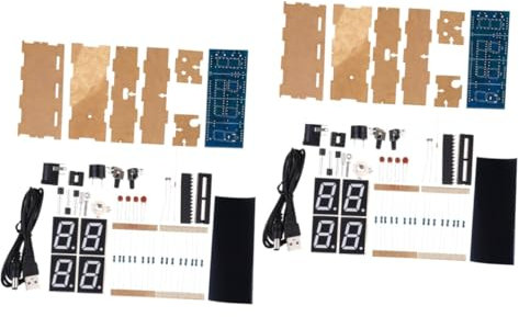 Alipis 2 Sätze Uhr mit Mikrochip Digitaluhr elektronische Uhr bausatz led digital Clock elektrische Uhr herrenuhren scm DIY Uhr Single-Chip-Mikrocomputer-Uhr EIN-Chip-Mikrocomputer Suite