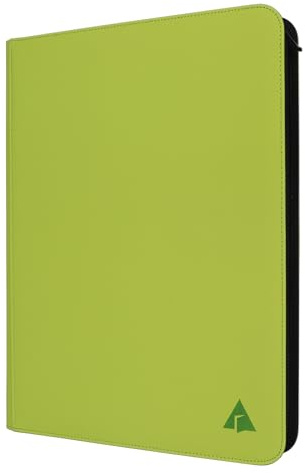 Rayvol Premium 16 Pocket Card Binder - Fits 1408 Trading Cards, Side Loading Ringless Card Collection Album for TCG and Sports Cards -Green