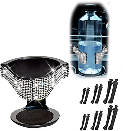 Adunsiaoto Auto Getränkehalter, Getränkehalter Diamanten Auto Lüftung, Verstellbare Auto Lüftungshalterung Kaffeebecher Getränkedose, Für Meisten Fahrzeugen(Weiß)