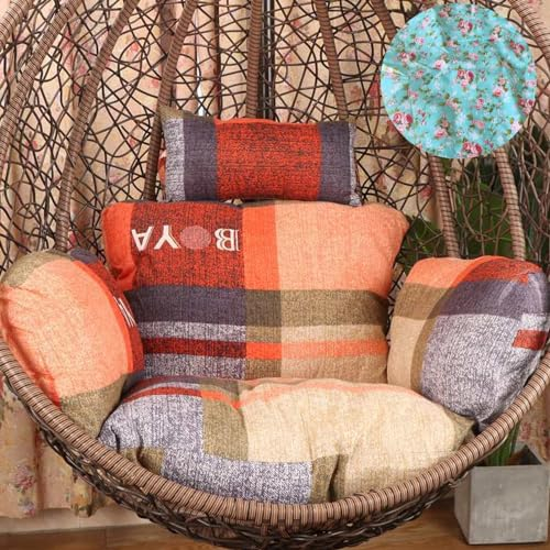 MIAOMI Auflage für Polyrattan/Rattan Hängeschaukel, Hängeschaukel Polster Hängematte Sitz Kissen Ersatzkissen Swing Chair Kissen für Hängesessel Hängestuhl Hängeschaukel Hängekorb(Rot)