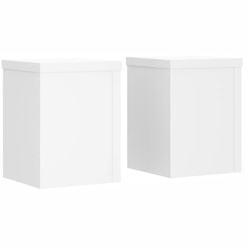 vidaXL Supports pour plantes 2 pcs blanc 15x15x20 cm bois d'ingénierie, support de fleurs, support de pot, support pour plantes d'intérieur
