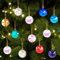 LOMOHOO Weihnachtskugeln Glas 12PCS Christbaumkugeln Kristalle zum Aufhängen Ornamente Weihnachtsbaumschmuck, 3cm Sonnenfänger Regenbogen Macher Weihnachtsdeko für Weihnachten Party