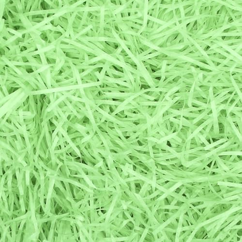 200g Raffia Remplissage Cadeau Hamper Shred Papier Déchiqueté Remplissage Cadeau pour Party Hamper Remplissage et Emballage Cadeau pour Boîte Cadeau Décorations (Vert Clair)