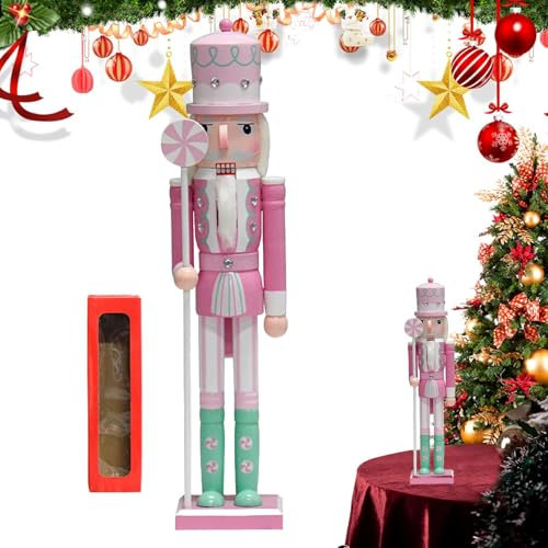 Figurines casse-noisette de Noël – Figurines casse-noisettes en bois colorées pour décoration d'intérieur, 50 cm, faites à la main, décorations de Noël pour filles, garçons, table et bureau