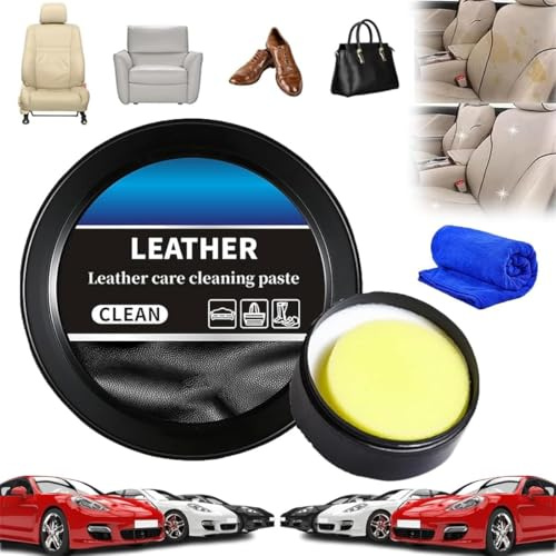 Leader Cleaning And Care Cream & Cleaning Paste For Leather Care,Automotive Interior Leather Cleaning Cream,Car Leather Conditioner Oil Paste,Leather Repair Kit For Car (1)